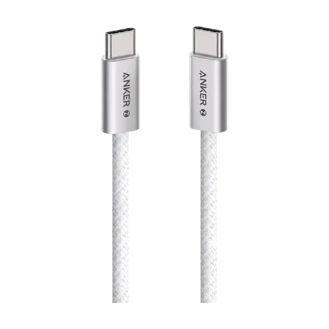 White braided Anker USB-C cable