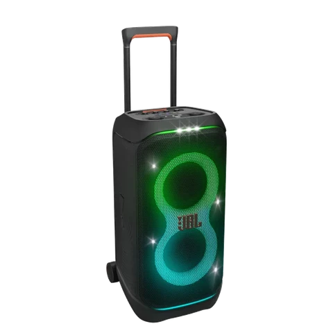 بازوكا JBL PartyBox Stage 320 بإضاءة خضراء وعجلات