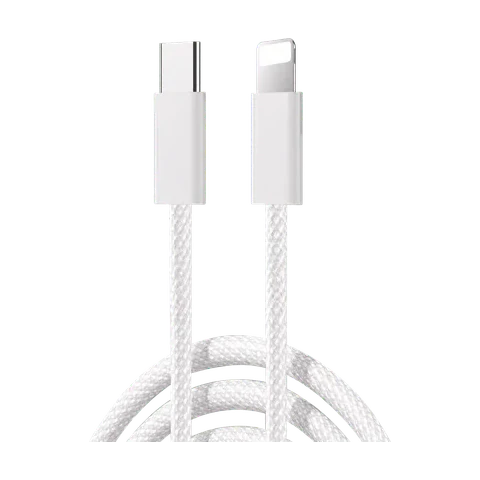 كابل Joyroom أبيض مجدول USB-C إلى Lightning