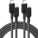 كابل أنكر 310 USB-C إلى لايتننج مضفّر أسود - Anker 310 braided USB-C to Lightning cable connectors - كايرو فولت