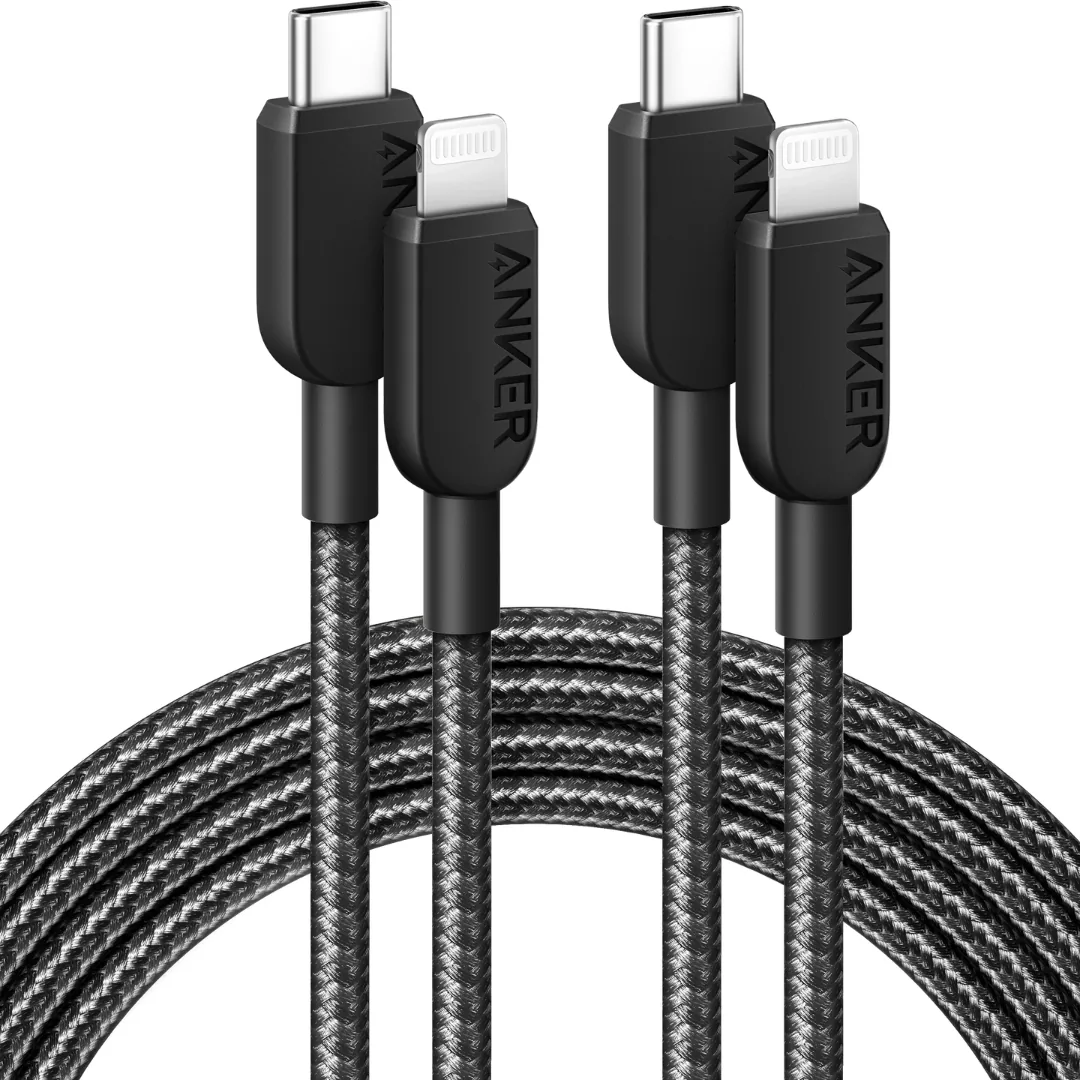 كابل انكر 310 USB-C إلى لايتننج مضفّر أسود - Anker 310 braided USB-C to Lightning cable connectors - كايرو فولت