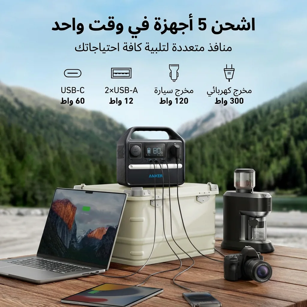 Anker 521 Powerhouse solar panel input for outdoor charging capability