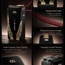 Anker A1637 Wukong power bank details: braided red cable, USB-C connector, golden LED display — CairoVolt