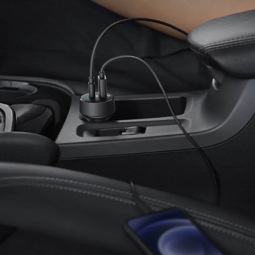 Anker A2732 car charger compact size in car console