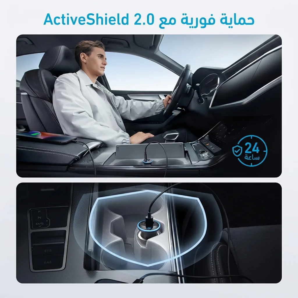 شاحن انكر مركب في لوحة السيارة بمقبس ولاعة السجائر