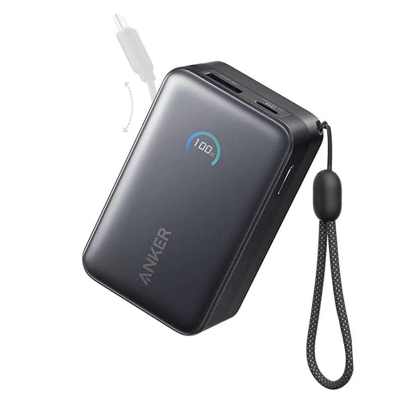 Anker Nano Power Bank A1638 | 10,000mAh | 45W | Built-In Retractable USB-C Cable