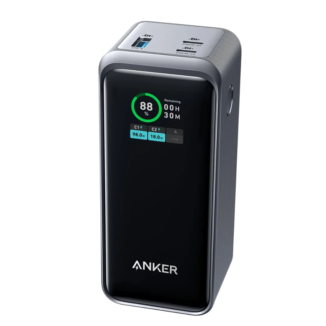 Anker Prime 20,000mAh Power Bank (A1336) — 200W 3-in-1 | Dual 100W USB-C