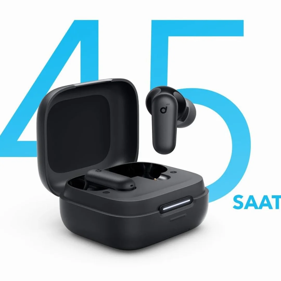 Anker R50i NC charging case with integrated phone stand