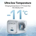 Anker Zolo 30W GaN charger internal chip, ultra-low temperature -11C - رسم مواصفات شاحن أنكر زولو، كايرو فولت