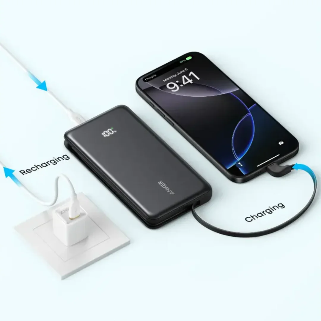 منافذ شحن انكر زولو A110D المزدوجة USB-C و USB-A بقوة 22.5 واط شحن سريع