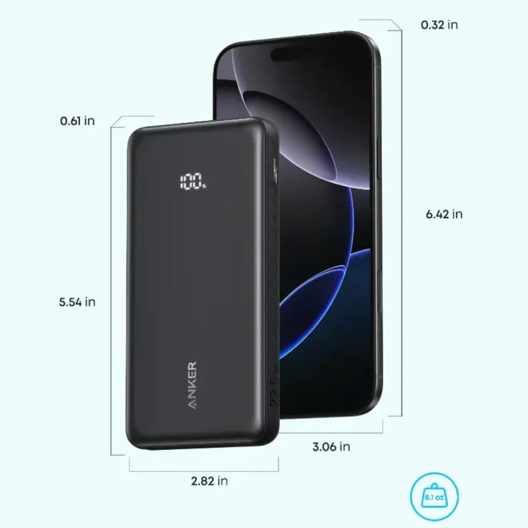 Anker ZOLO A110D LED digital battery percentage display showing exact charge level