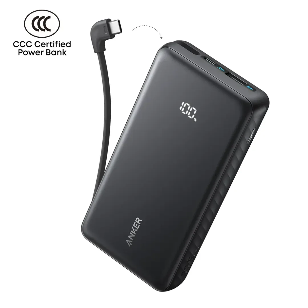 Anker ZOLO A110E ports detail showing USB-C and USB-A - 22.5W output