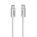 Anker Zolo USB-C to USB-C braided cable, silver aluminum connectors and white braid — CairoVolt