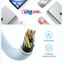 Anker Zolo USB-C cable, USB-IF 240W certified, 8-core wire and graphene conductive strip — كايرو فولت