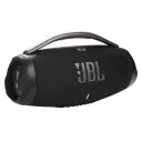 JBL Boombox 3 JBLBOOMBOX3 black speaker three-quarter hero view with metal carry handle - CairoVolt