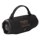 سماعة JBL Charge 6 سوداء بزاوية جانبية مع يد الحمل القماشية المثبتة - كايرو فولت
