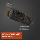 رسم توضيحي لسماعة JBL Flip 6 يوضح المشغل البيضاوي والتويتر ومشعّين للباس - كايرو فولت