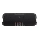 JBL Flip 7 JBLFLIP7 black speaker horizontal front view with playback and top controls - CairoVolt