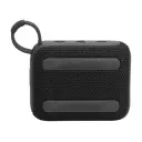 JBL Go 4 JBLGO4 black speaker back view showing loop strap and rubber grip strips - CairoVolt