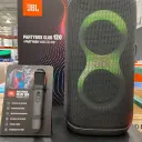 JBL PartyBox Club 120 JBLPBCLUB120 in-store display with green lightshow beside wireless mic bundle box - CairoVolt