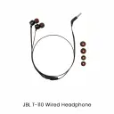 JBL T110 JBLT110 full cable coiled with mic remote and four spare orange-accent ear tips - CairoVolt