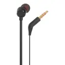 JBL T110 JBLT110 detail of gold-plated 3.5mm jack and flat tangle-free cable - CairoVolt