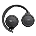 JBL Tune 520BT JBLT520BT black headphones folded flat, top view showing swivel ear cups and buttons - CairoVolt
