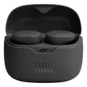 JBL Tune Buds JBLTBUDS black open charging case front view with both earbuds seated inside - CairoVolt
