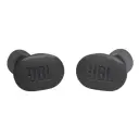 سماعة JBL Tune Buds سوداء من الأمام موضح سطح اللمس البيضاوي بشعار JBL - كايرو فولت