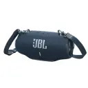 JBL Xtreme 4 JBLXTREME4 blue speaker with shoulder strap clipped on, angled view - CairoVolt