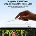 Joyroom JR-X15 stylus snapping magnetically onto the iPad side rail for storage - magnetic parking, not wireless charging - CairoVolt