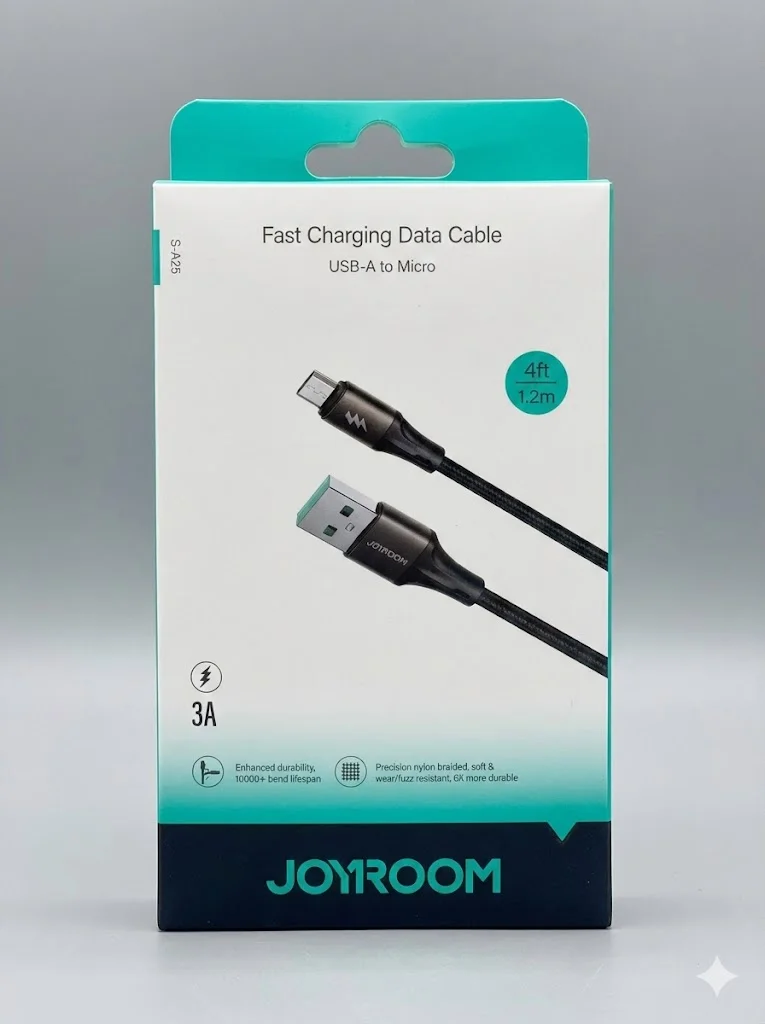 كابل جوي روم USB-A إلى Micro USB 1.2 متر | كابل السماعات والباور بانك القديم