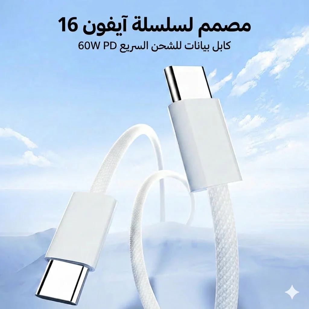 كابل جوي روم 60 واط USB-C | انسى كابلات العتبة اللي بتتقطع بعد أسبوع | نايلون متين